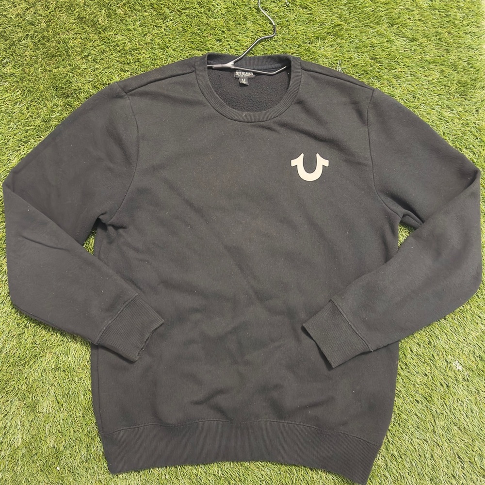 Vintage True Religion Black Crewneck Sweater Versatile Cotton Blend